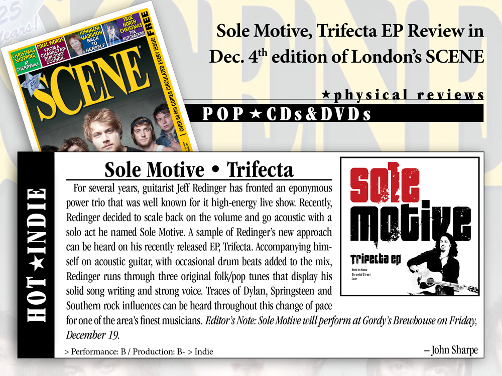 Sole Motive, Trifecta EP Review, SCENE Magazine, London